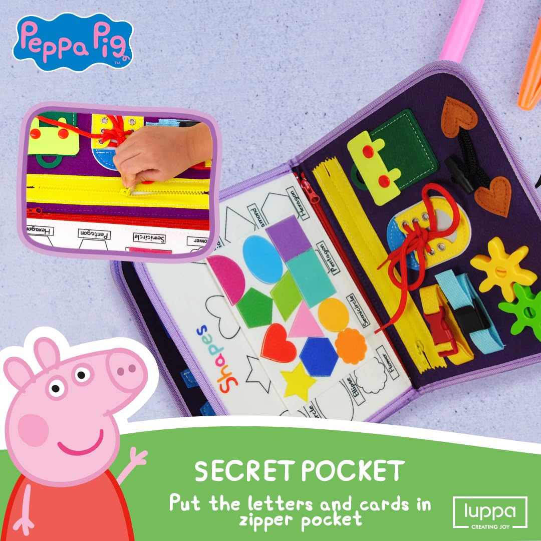 LUPPA Peppa Pig Toddler Busy Board – Montessori Toys for 1–4 Years