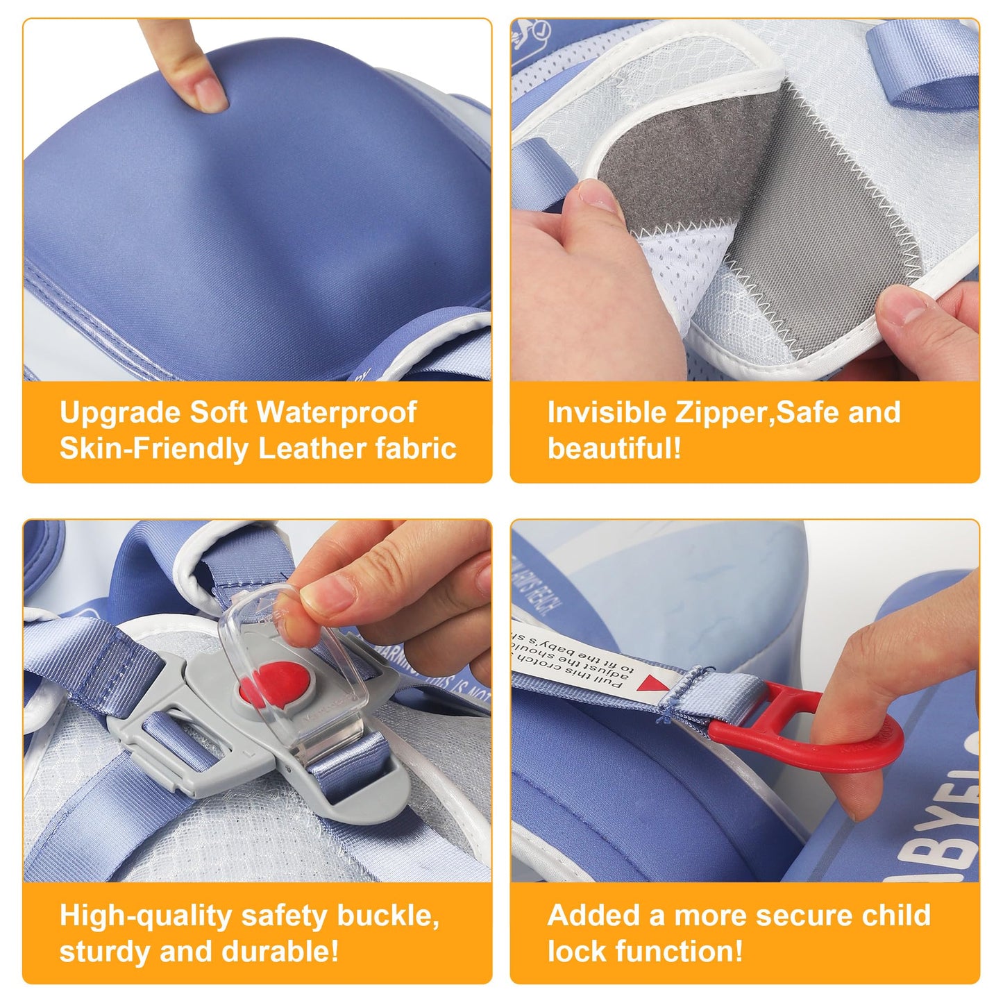 Lurui Baby Float with Canopy - UPF 50+ Sun Protection, Non-Inflatable Infant Pool Float (3-24 Months)