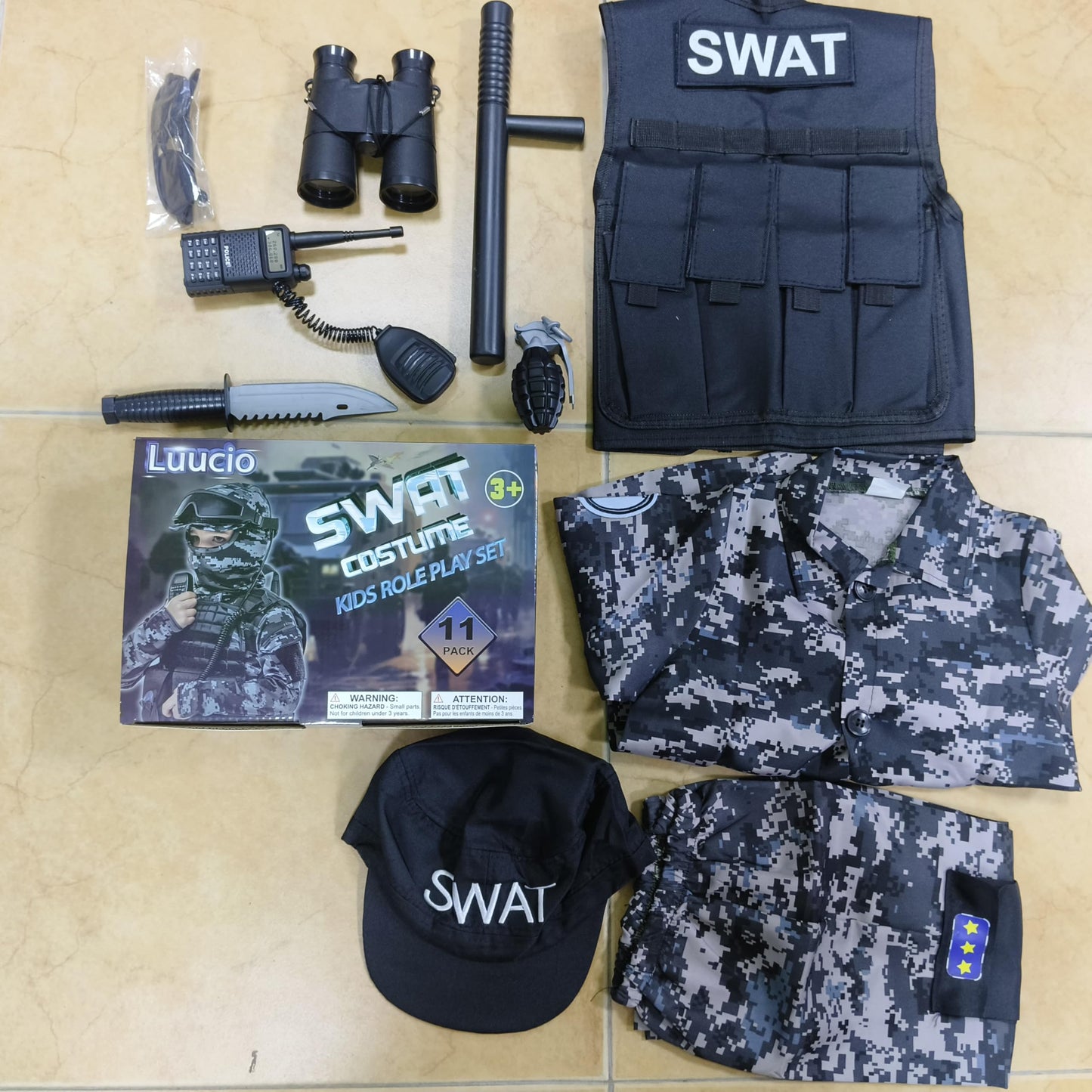Luucio SWAT Police Costume for Kids – Realistic Gear for Boys 3-12 | Halloween Dress-Up