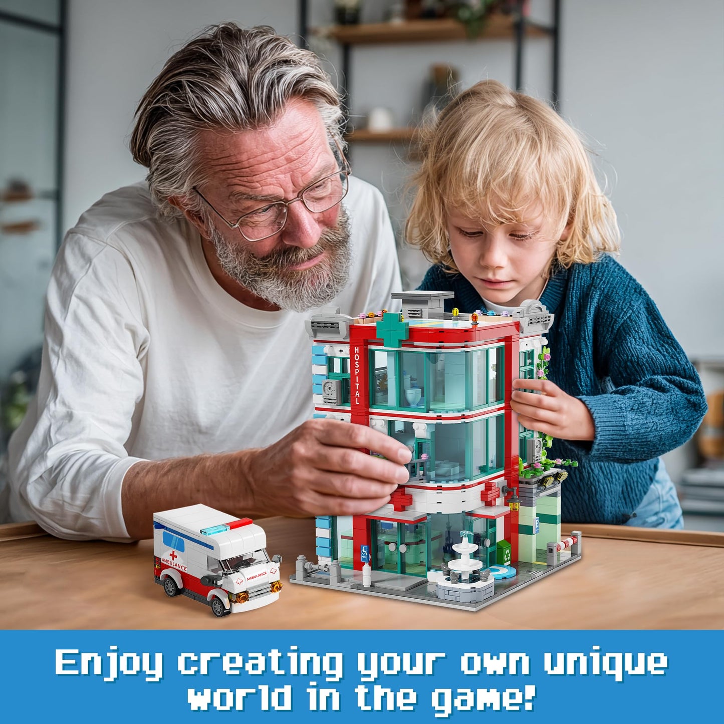 LuxRebuty City Hospital Building Block Set – 1888 Pcs | Immersive Architecture