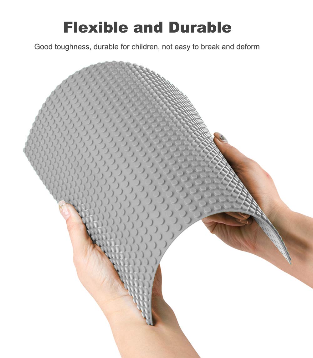 LVHERO Classic Baseplates 10x10 Gray – Pack of 16, Compatible with All Major Brands