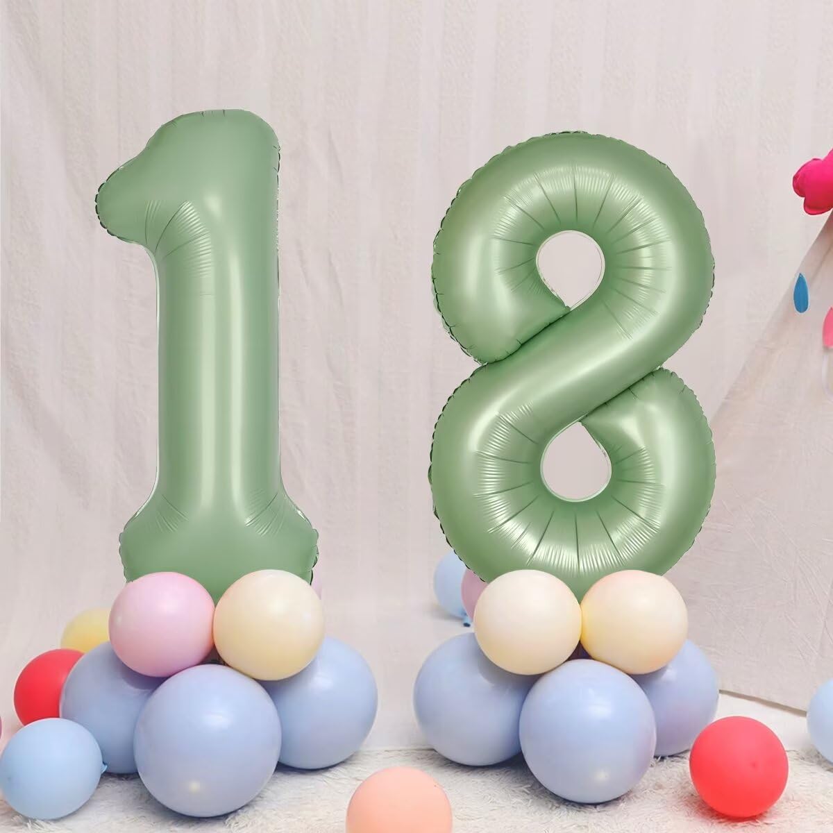 LVMOQIQIU 40-Inch Olive Green Number 3 Balloon – Large Foil Party Decor