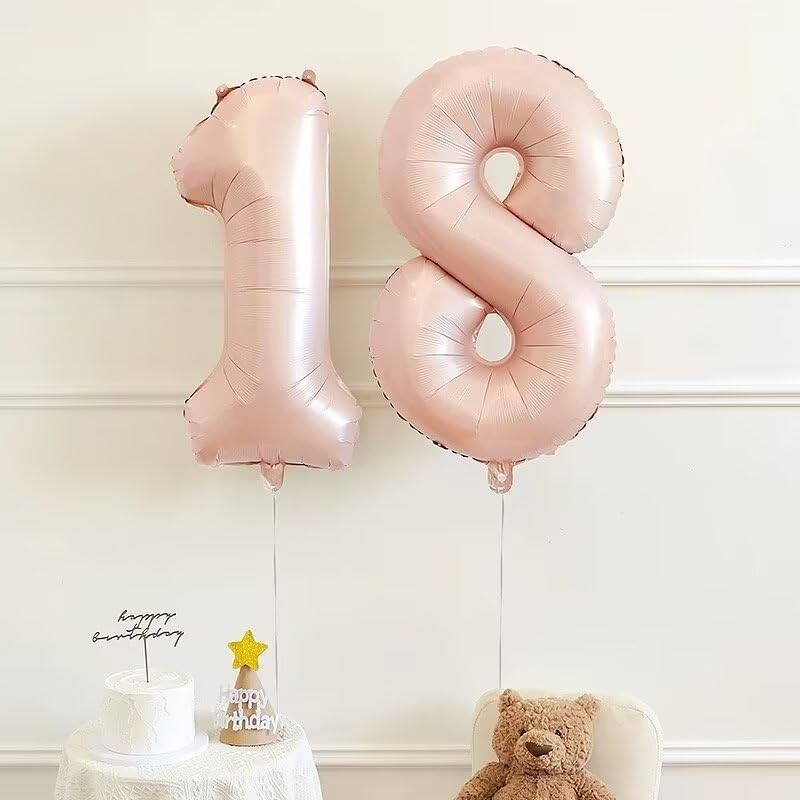 LVMOQIQIU 40-Inch Pink Number 25 Foil Balloons for Birthday & Event Decor