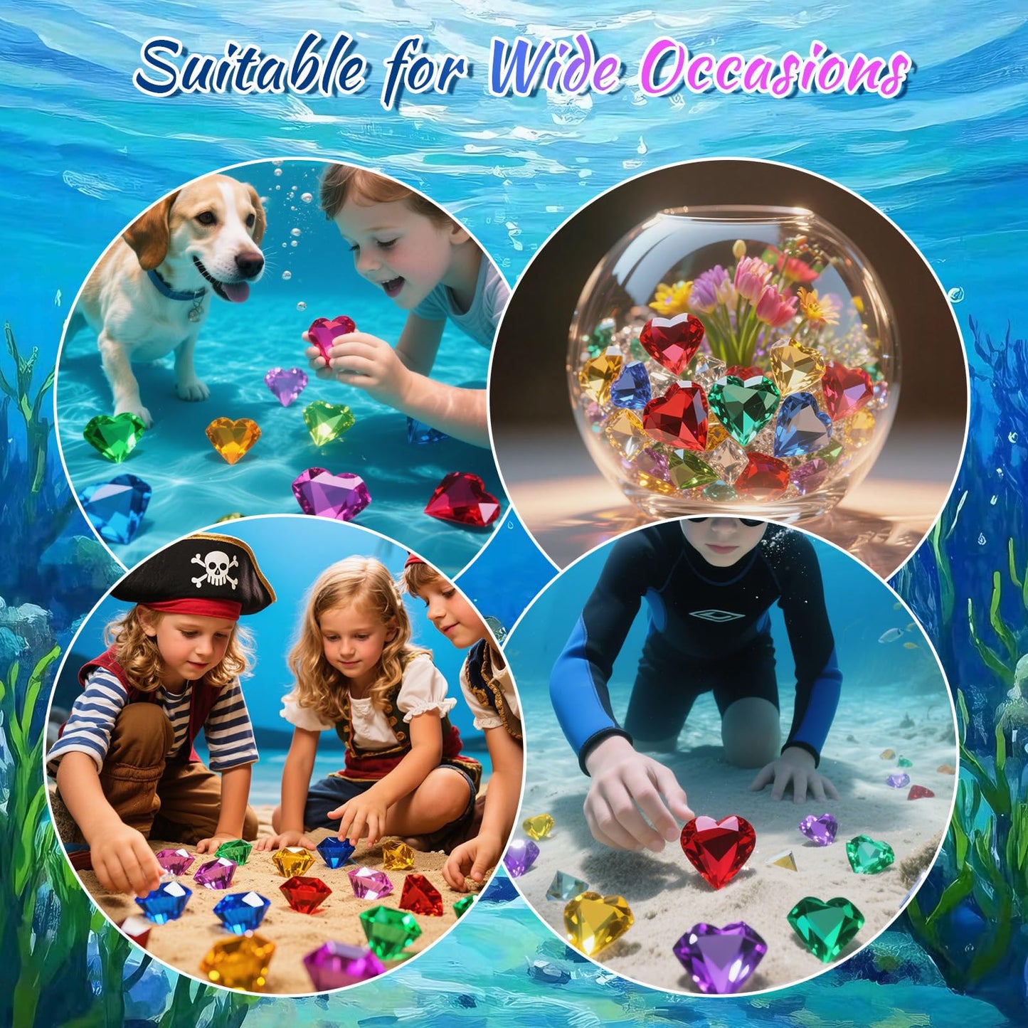 Lxzyu Pool Diving Gems – 10-Piece Underwater Treasure Set for Kids
