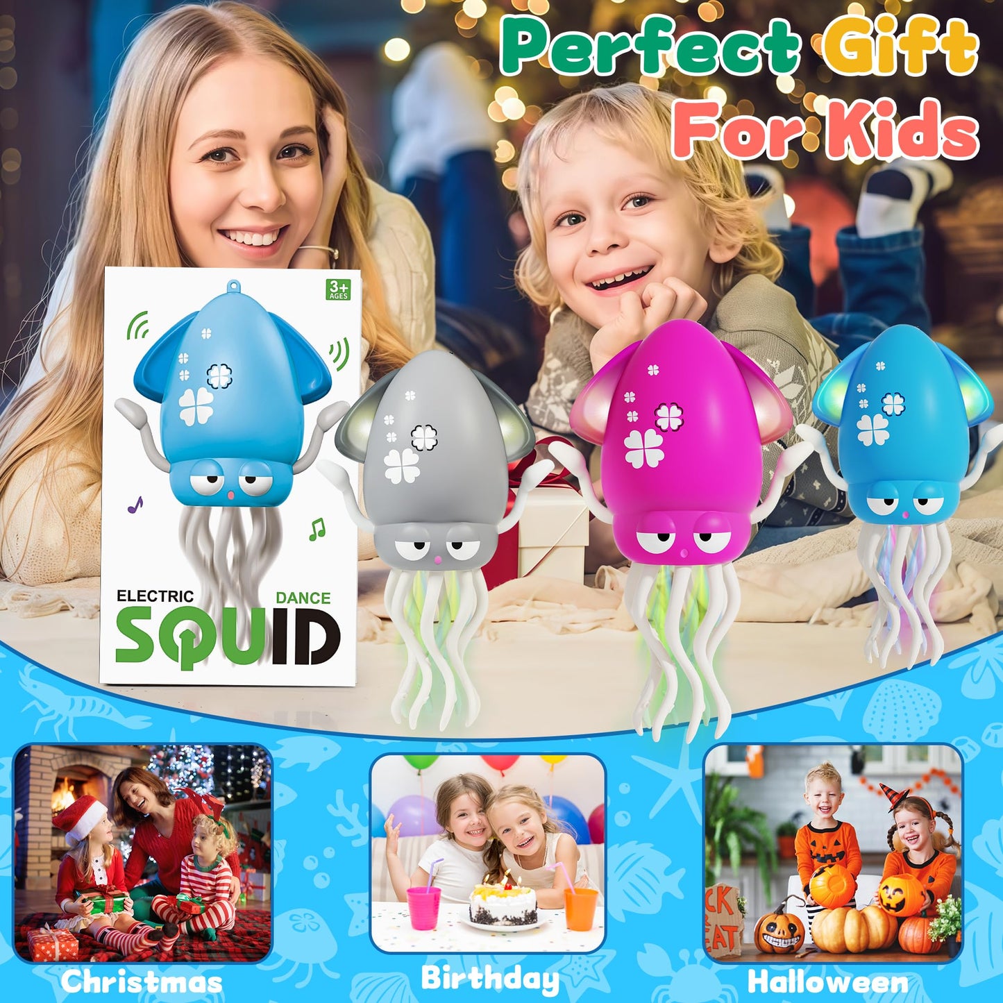 LZZAPJ Electric Dancing Octopus Toy – Lights, Music & Crawling Fun for Babies 12-18 Months