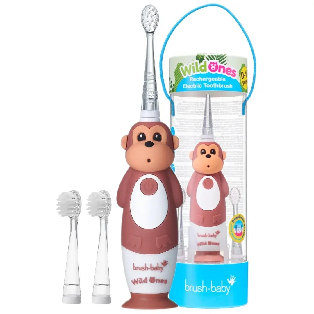 WildOnes™ Monkey Kids Electric Rechargeable Toothbrush, New but open packaging