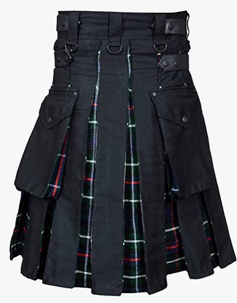 Mackenzie Hybrid Kilt Detachable Pockets Leather Straps D-Rings