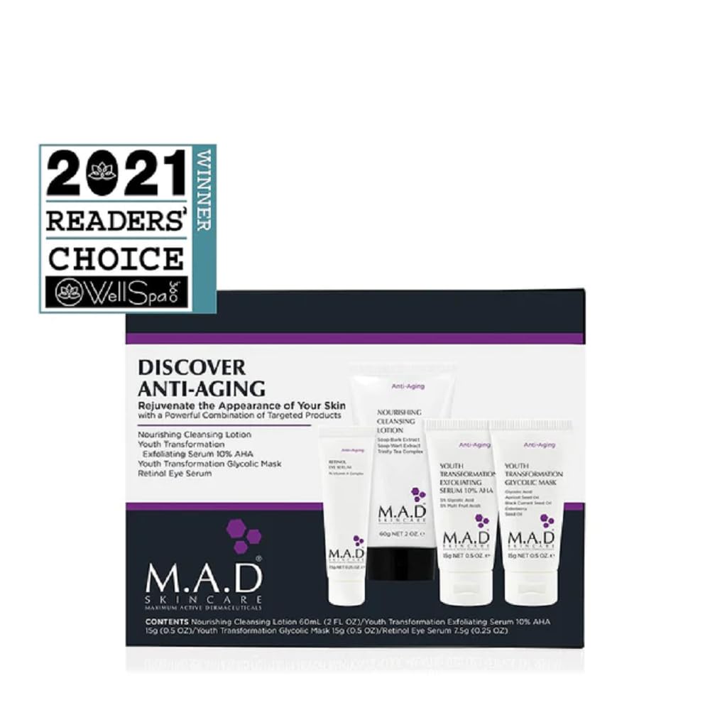 M.A.D Skincare Discover Anti-Aging Travel System Set | 4-Piece On-The-Go Kit