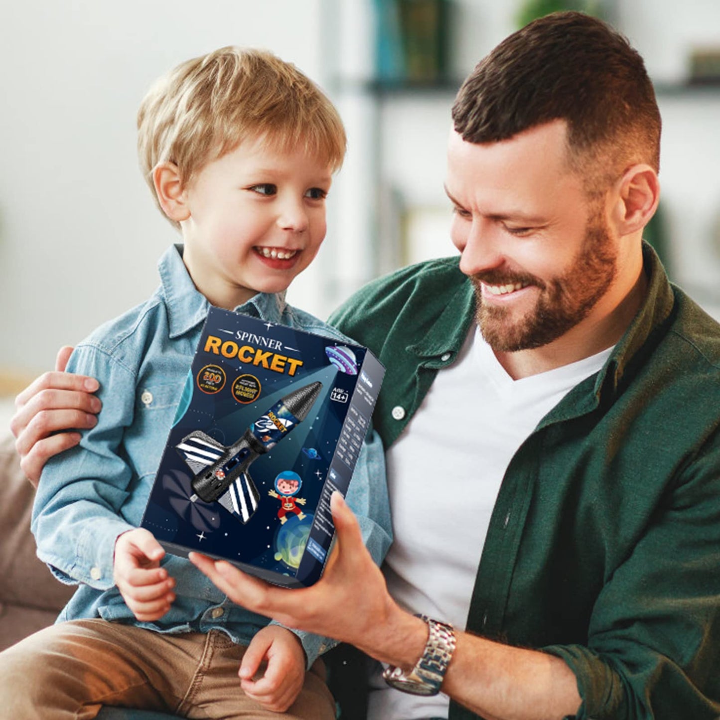 Mafbeanl Rocket Launcher for Kids – Self-Launching Air Rocket Toy Up to 200 ft