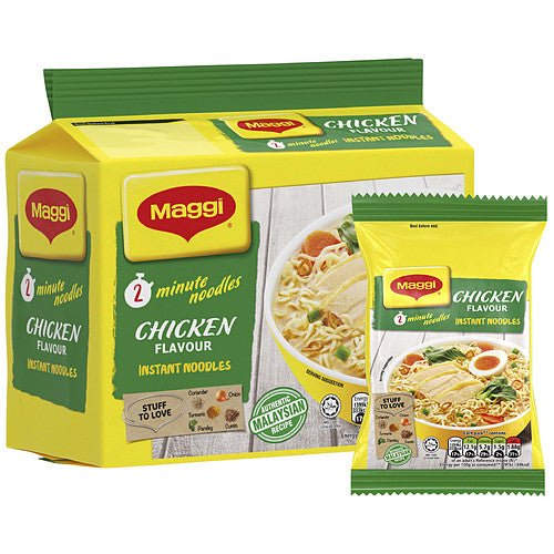 Maggi Chicken Flavour Instant Noodles 5x74g (Case of 6 - Total 30 Packs)