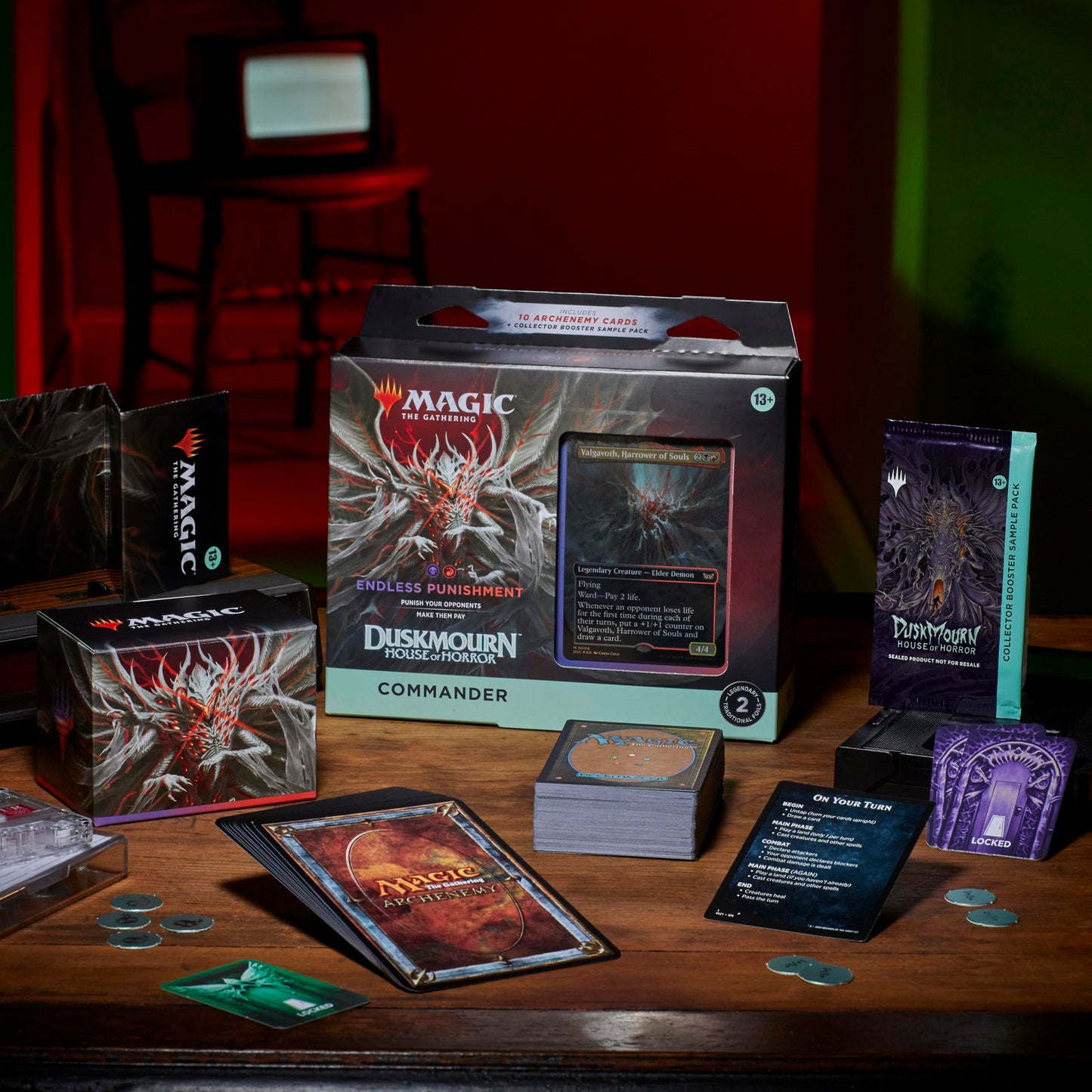 Magic: The Gathering Duskmourn: House of Horror Commander Deck Bundle – Includes All 4 Decks