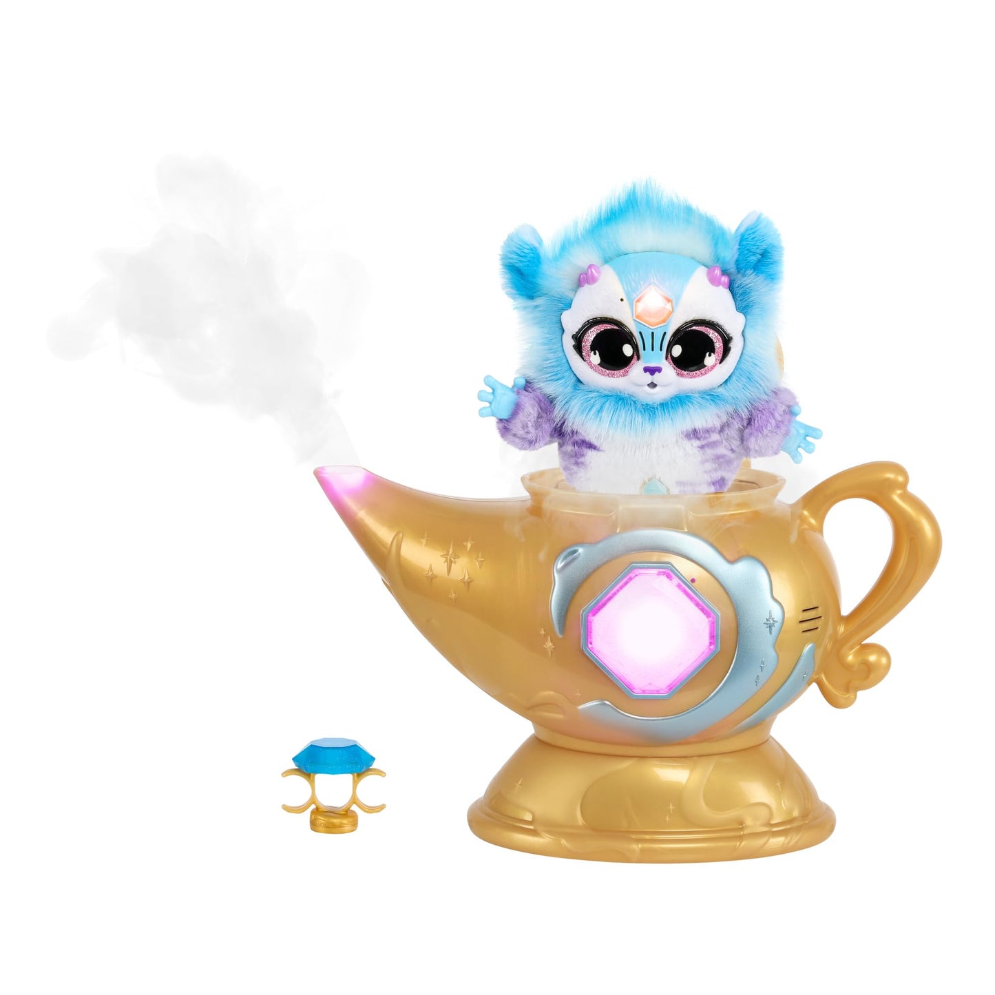 Magic Mixies Magic Genie Lamp with 8-inch Blue Plush – 60+ Lights & Reactions