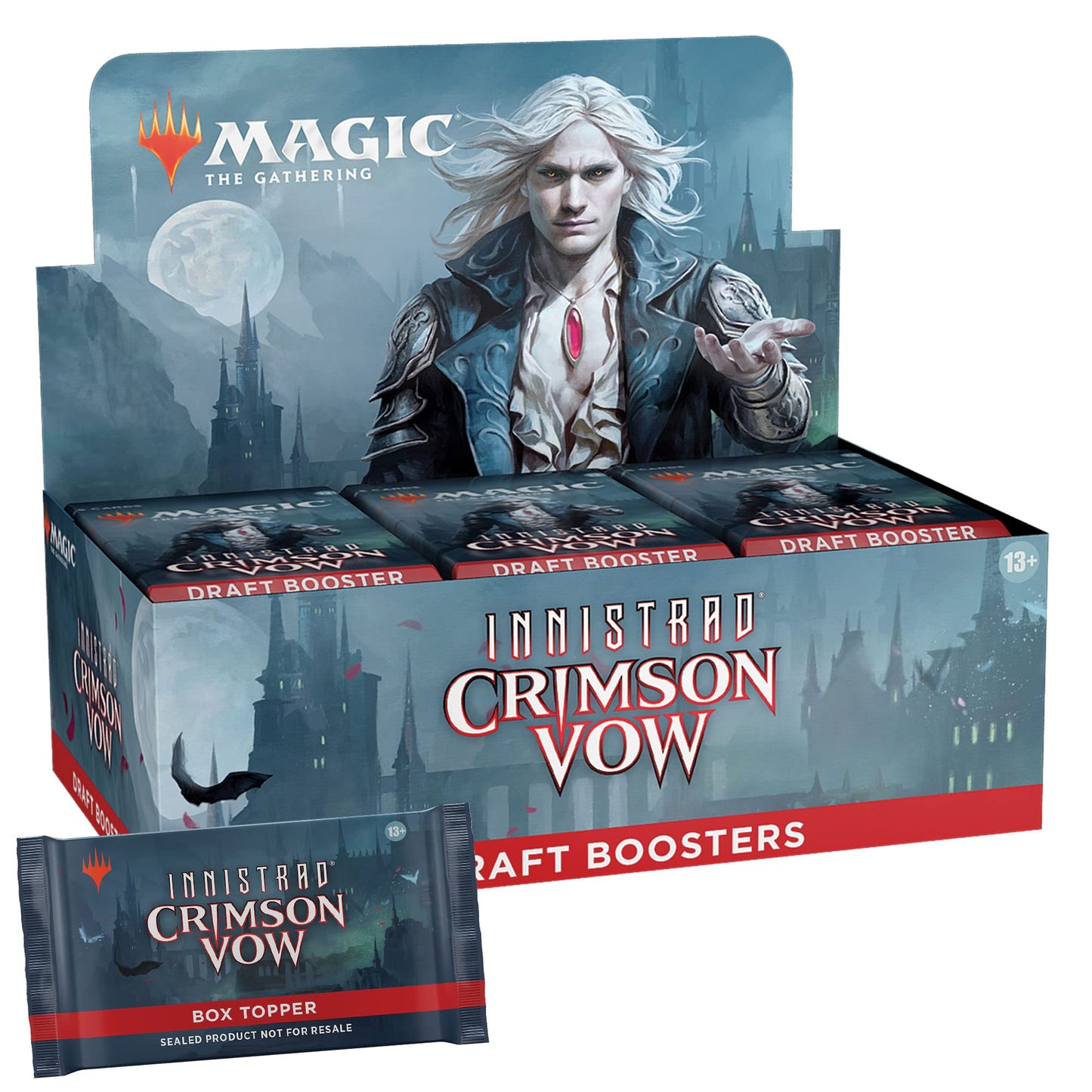 Magic: The Gathering Innistrad Crimson Vow Draft Booster Box – 36 Boosters + Dracula Topper
