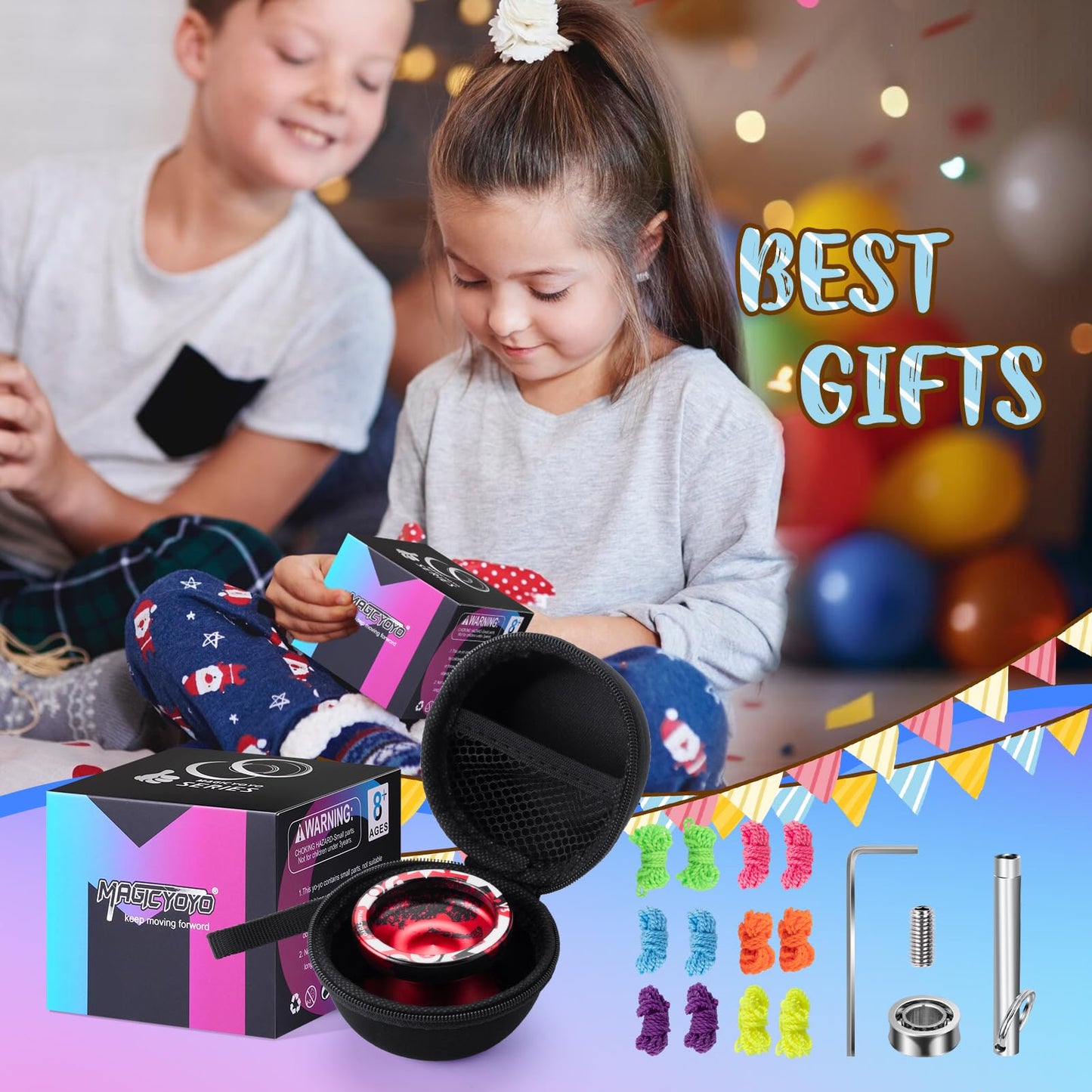 MAGICYOYO V3 Professional Responsive Yoyo — Aluminum Yoyo with KK Bearing & Tools (Black Red)