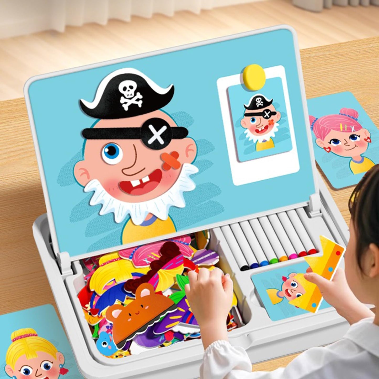Magnetic Puzzles Face Dress Up Travel Game – Double-Sided Preschool Educational Toy