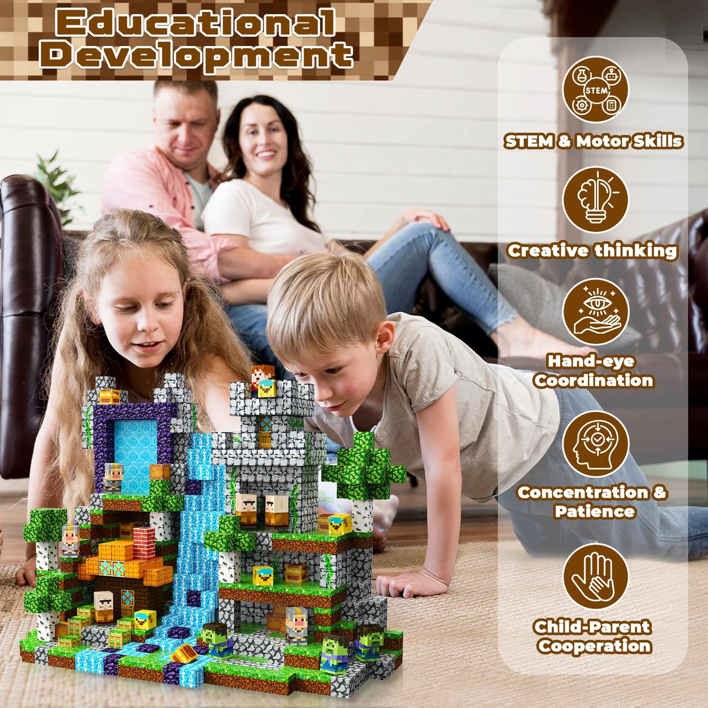 Magnetopia 200 PCS Magnetic Blocks – Creative STEM Toys for Kids 3+
