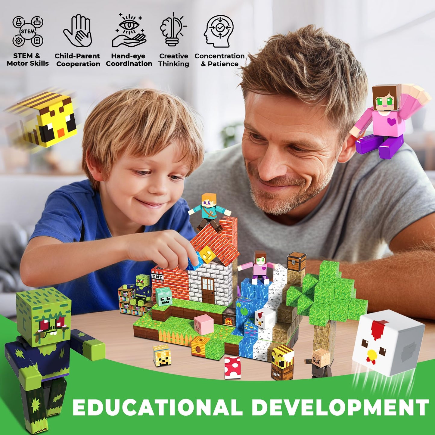 Magnetopia Magnetic Blocks 164PCS – Colorful STEM Building Toys for Kids 3+