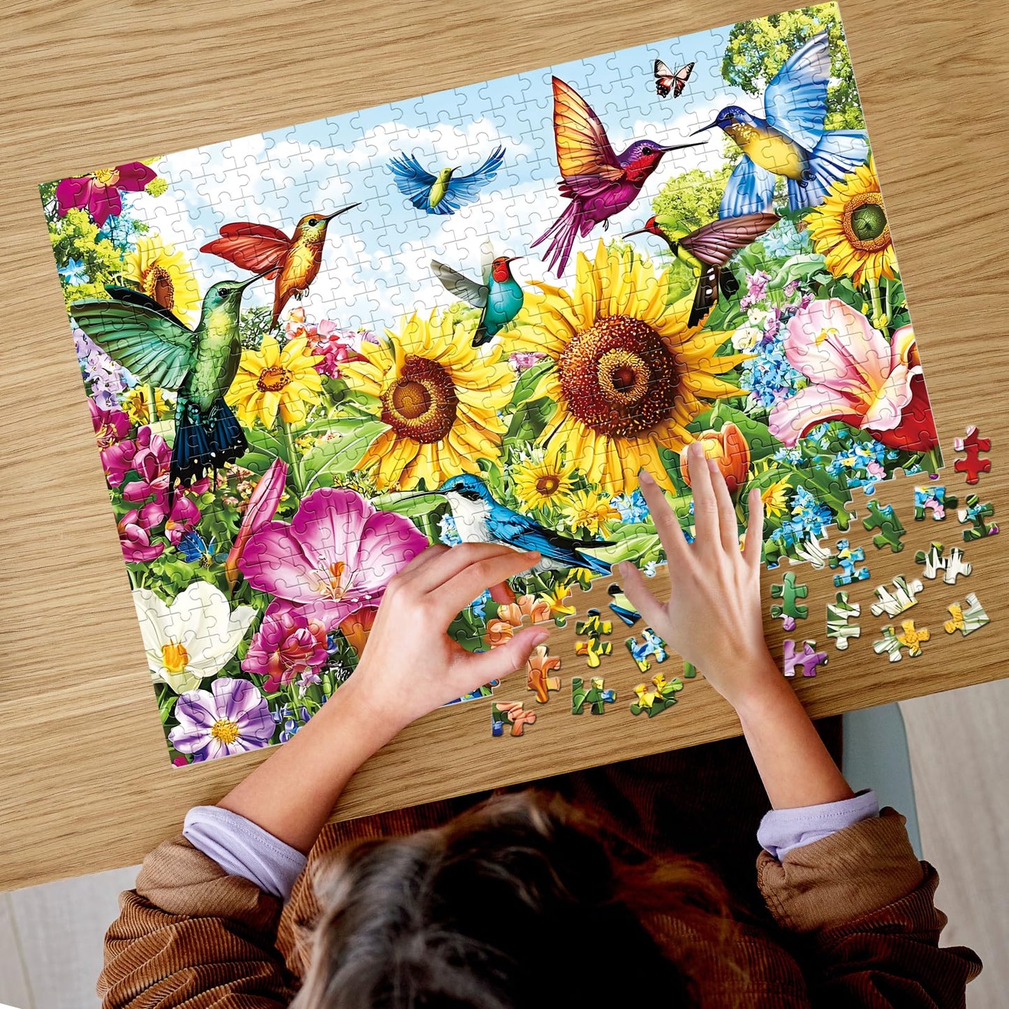 Maiqufa 500-Piece Summer Birds Garden Puzzle for Adults – Recycled Cardboard Jigsaw