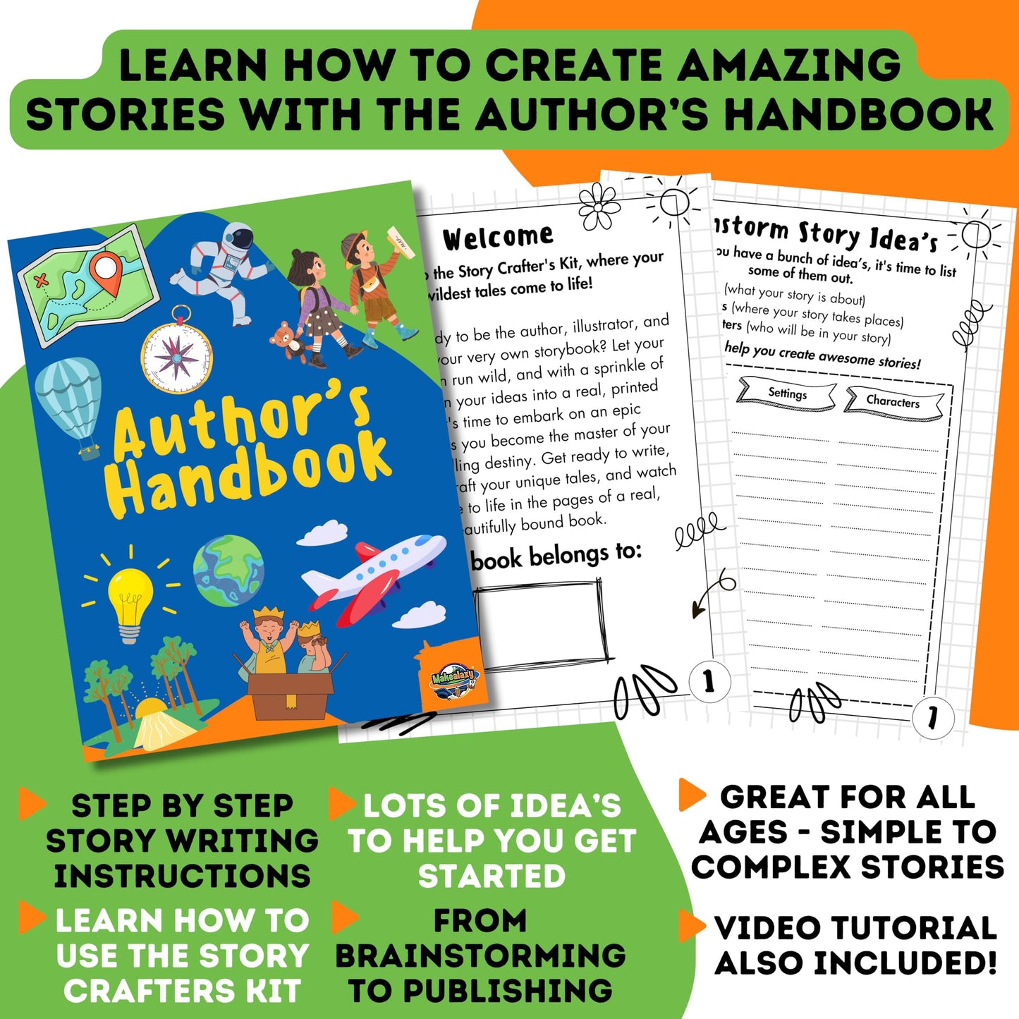 Story Crafters: Book Making Kit for Kids | Custom Hardcover Storybook + Audio