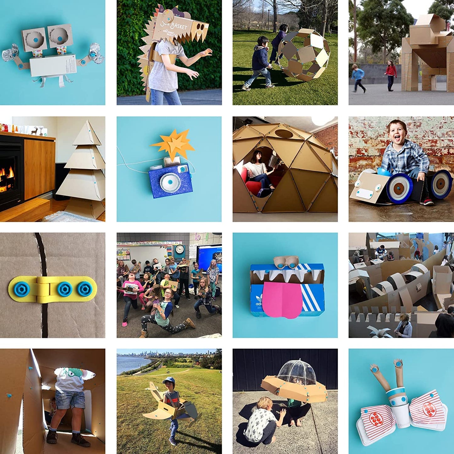 Makedo Explore | Upcycled Cardboard Construction Toolkit (50 Pieces) for STEM & STEAM Learning