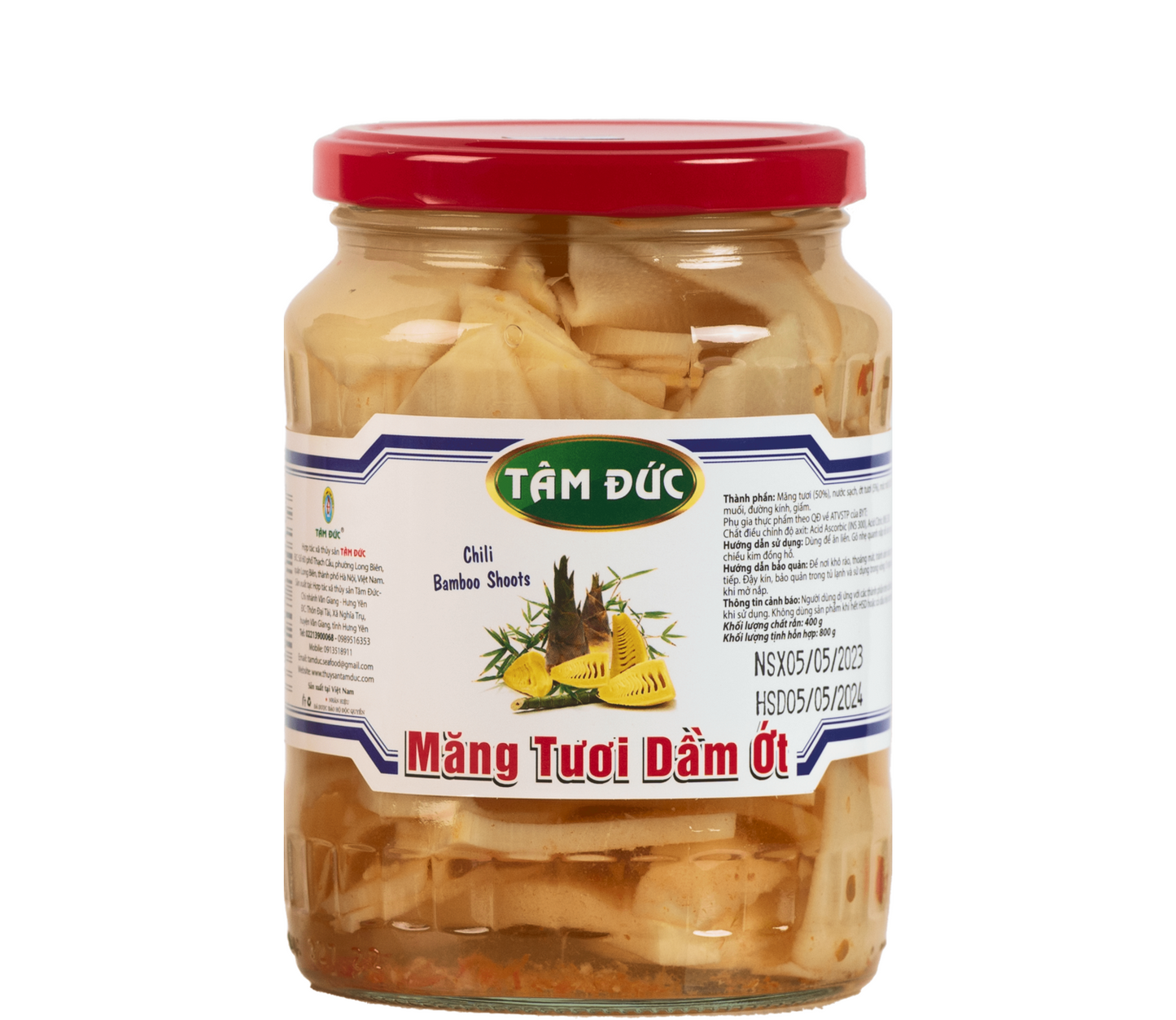 TAM DUC Pickled Bamboo Shoots With Chilli Mang Tuoi Dam Ot 800g