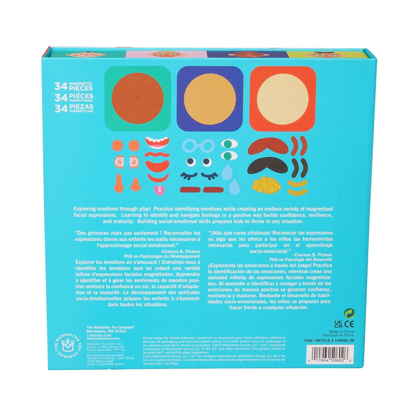 Manhattan Toy Making Faces: 34-Piece Bilingual Emotion Toy for Kids 3+