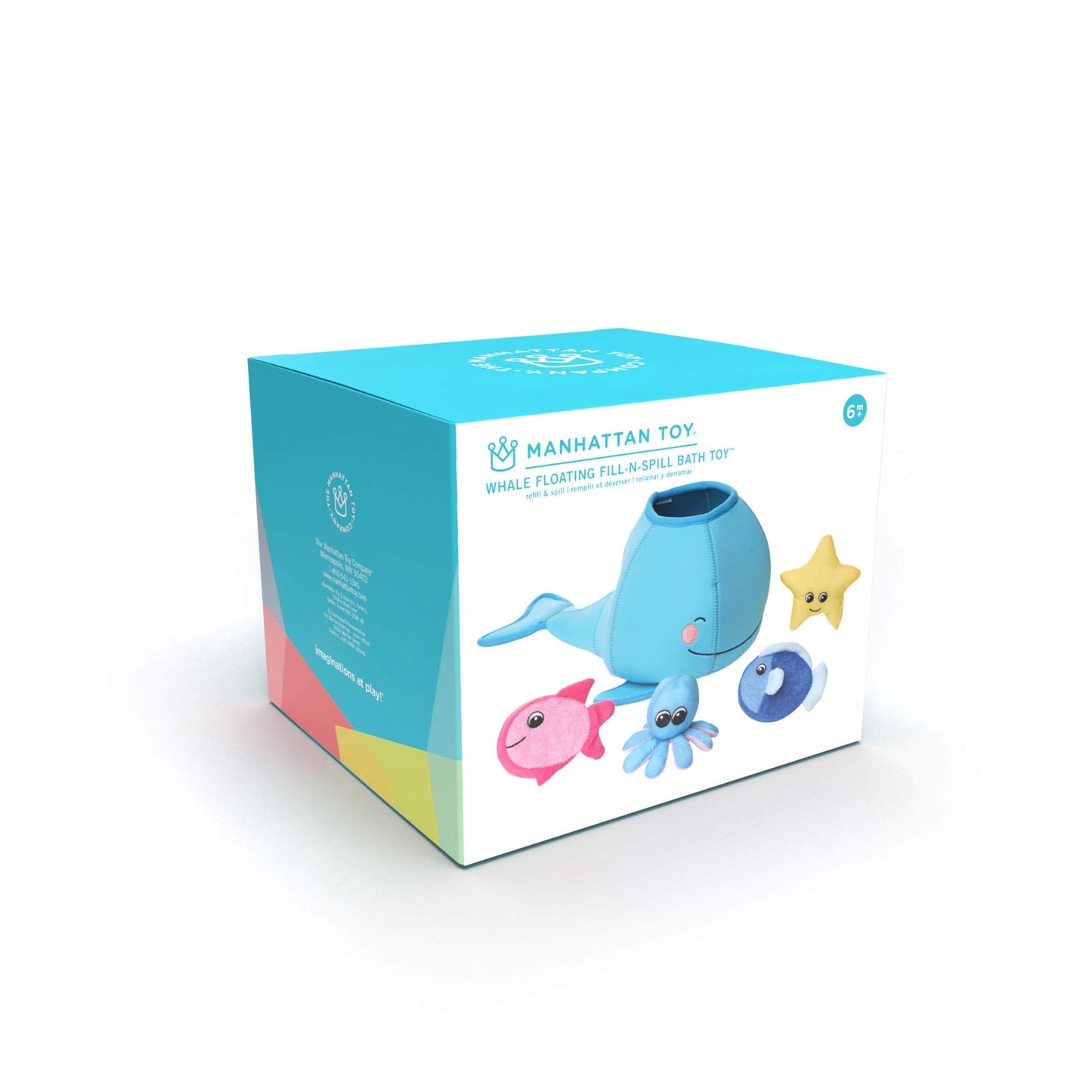 Manhattan Toy Neoprene Whale 5-Piece Bath Toy Set with Quick-Dry Sponges
