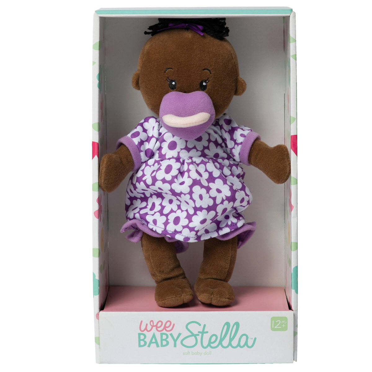 Manhattan Toy Wee Baby Stella Brown 12-inch Soft Baby Doll | Magnetic Pacifier & Lifelike Details