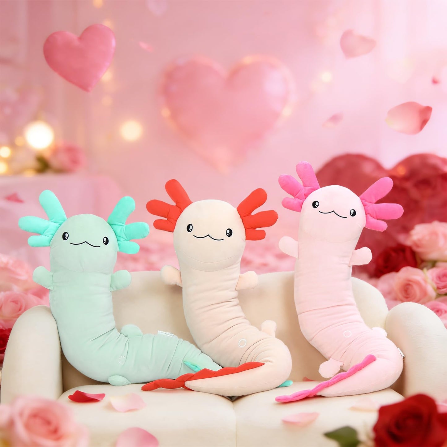MaoGoLan Giant Axolotl Plush Pillow – Glow-in-the-Dark Purple Salamander Body Pillow