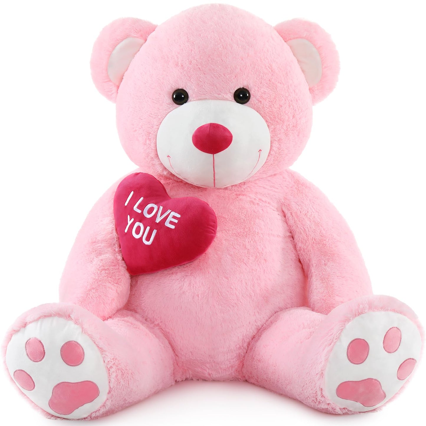 MaoGoLan Giant Teddy Bear 5ft – I Love You Red Heart Pink Plush – Jumbo Valentine’s Gift