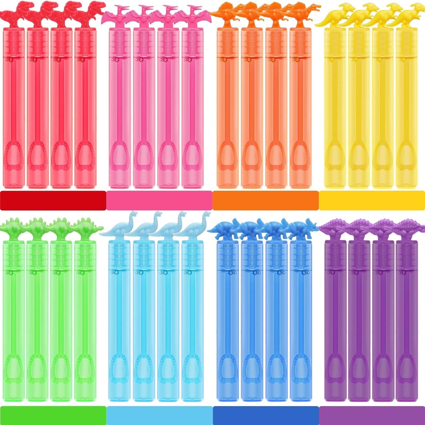 MAPIXO 32-Pack Bubble Party Favors – 8 Dino Mini Wands in Gift Box