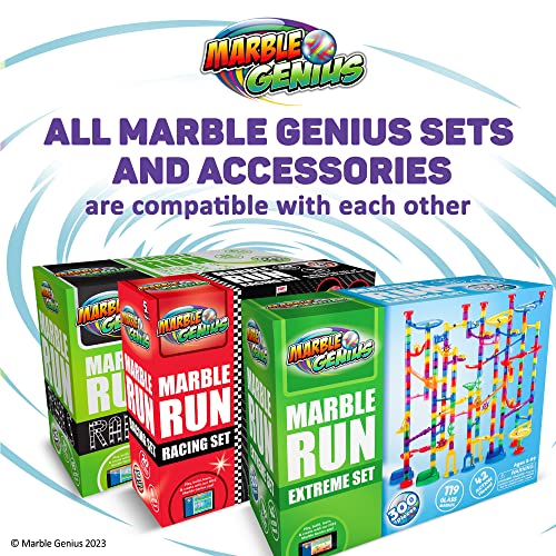 Marble Genius Marble Run Extreme Set | 300-Piece STEM Marble Track & Glass Marbles for Kids 4-8