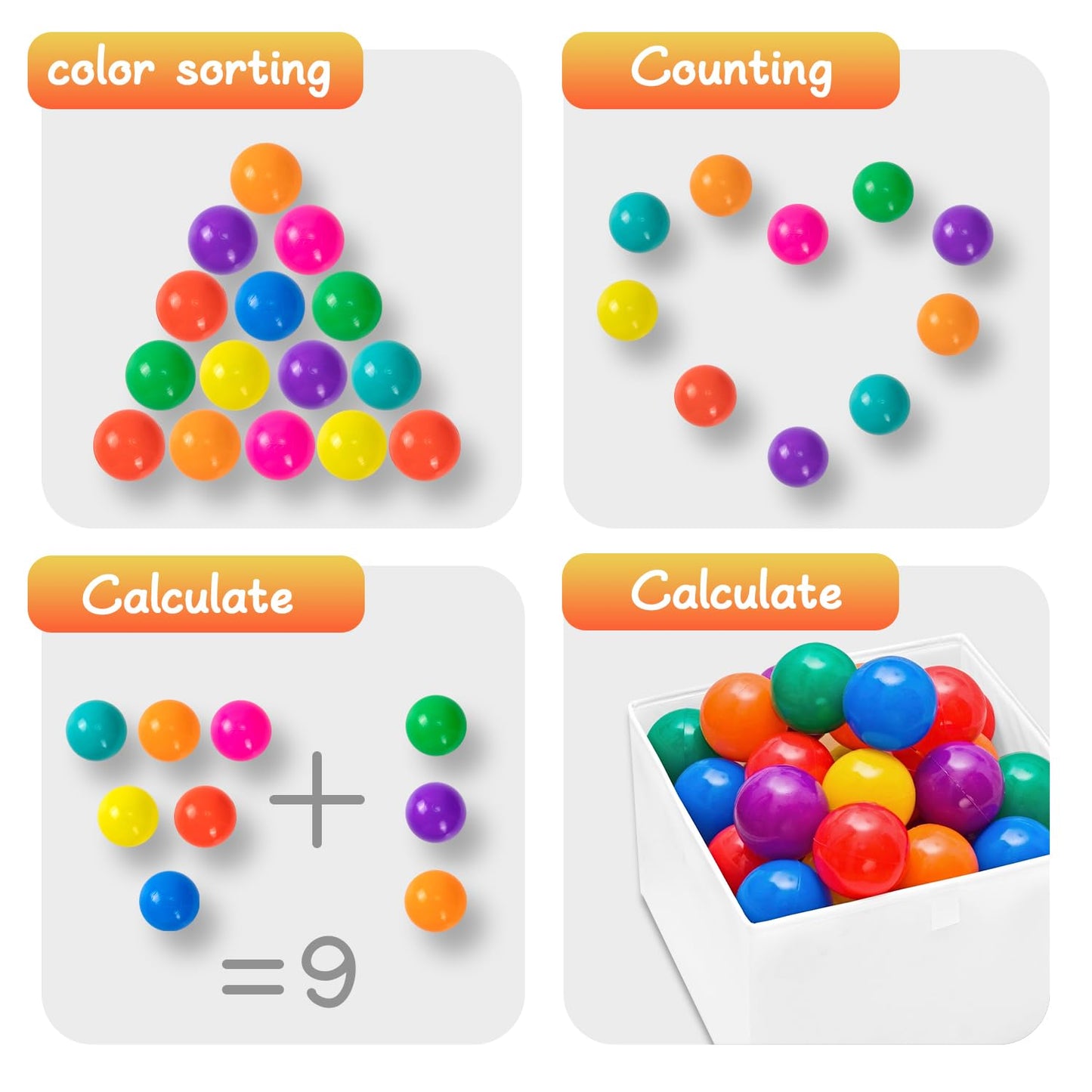 Markdang 100Pcs Ball Pit Balls – 8 Colors, 2.1-2.2-Inch, Crush-Proof, BPA & Phthalate Free