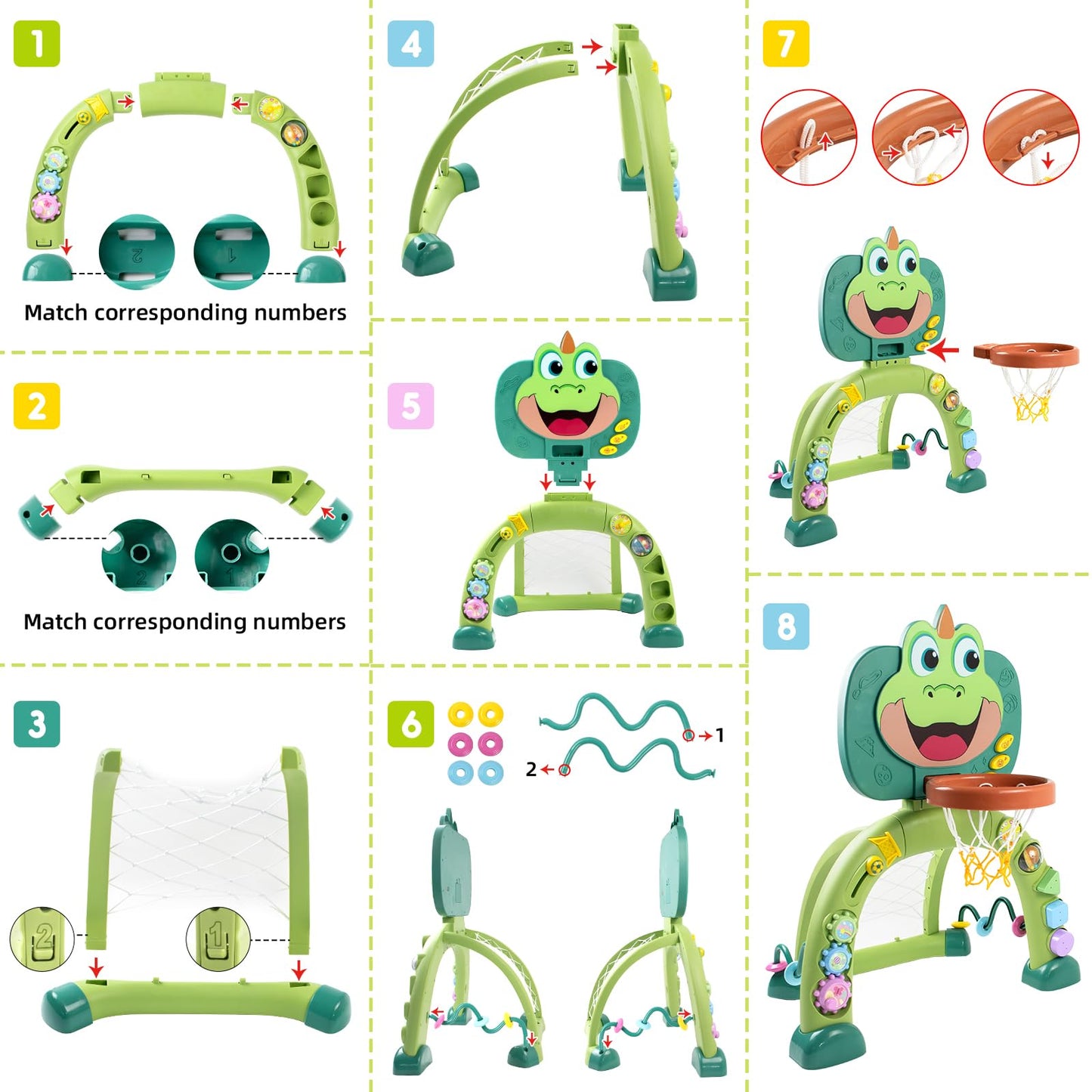 Marstone 2-in-1 Toddler Sports Center | Basketball Hoop & Soccer Goal for Ages 1-3