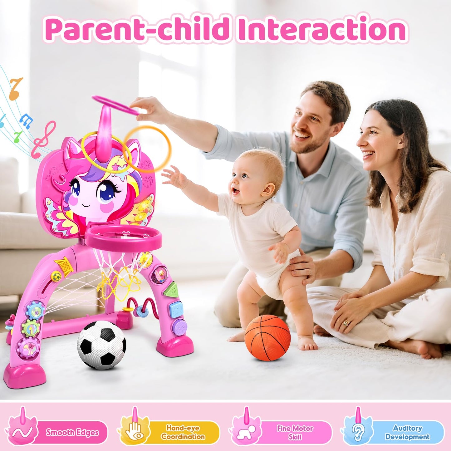 Marstone 2-in-1 Toddler Sports Center — Basketball Hoop & Soccer Goal for 1–3 Year Olds
