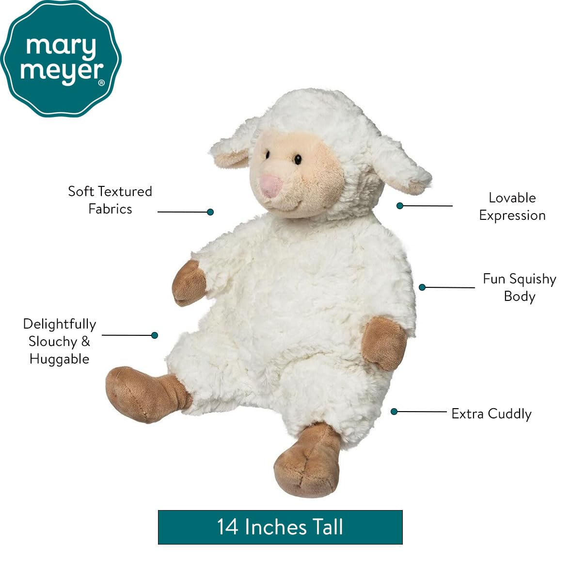 Mary Meyer Snuggables Lamb – 14-Inch Plush Stuffed Animal