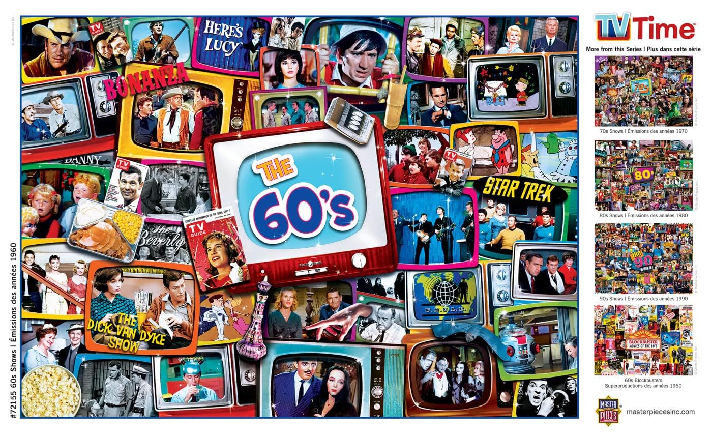 MasterPieces 1000-Piece Nostalgic 60s TV Shows Puzzle – Non-Glare Matte Finish
