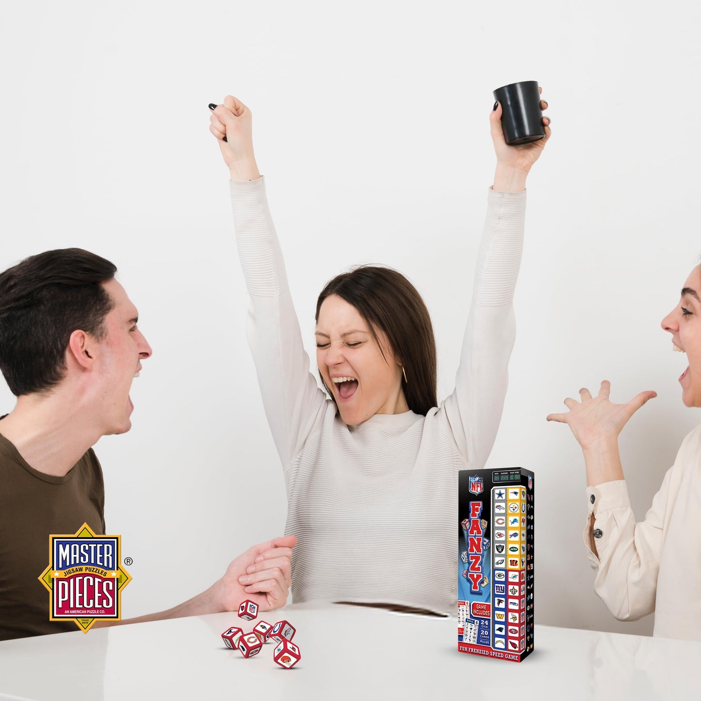 MasterPieces NFL League Fanzy Dice Game – Officially Licensed Family Game for Kids & Adults
