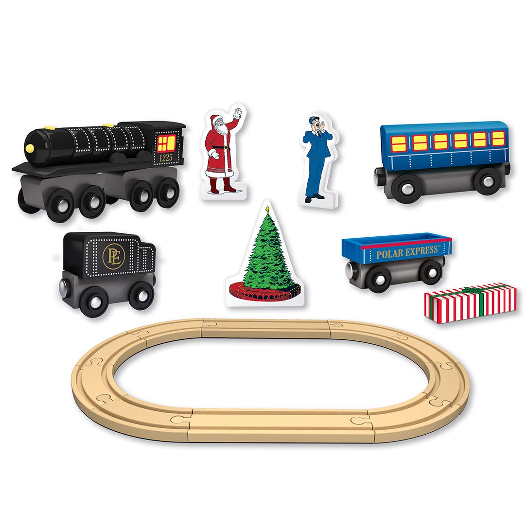 MasterPieces The Polar Express 18-Piece Deluxe Wooden Train Set