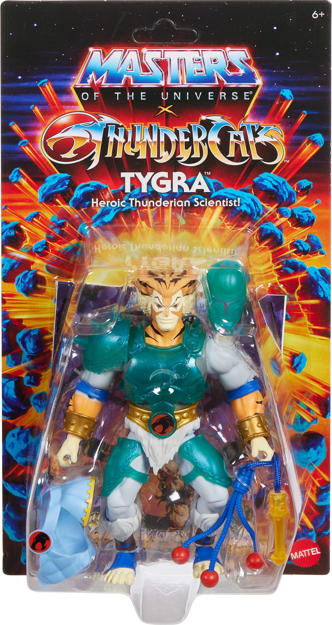 Masters of the Universe Origins & ThunderCats Tygra 5.5-Inch Action Figure with Removable Armor, Bolo Accessory & Mini Comic