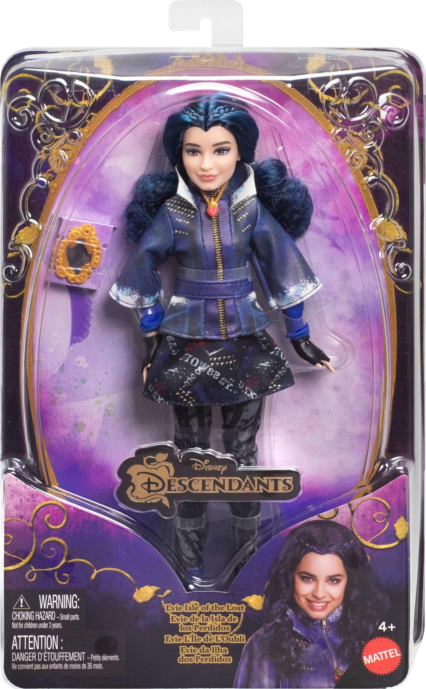 Mattel Descendants Evie Isle of the Lost 10th Anniversary Fashion Doll – Removable Outfit & Magic Mirror