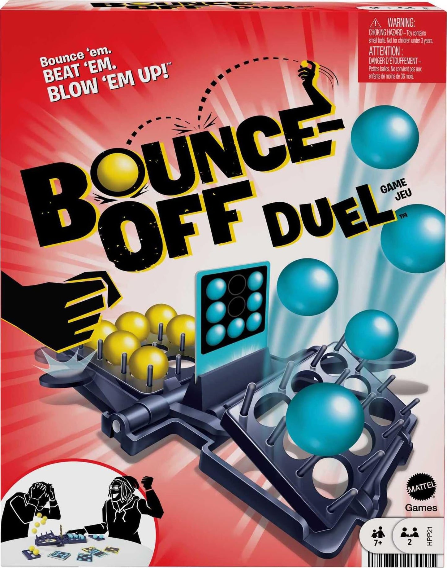 Mattel Games Bounce-Off Duel 2-Player Game – Fast-Paced Ball-Bouncing Challenge