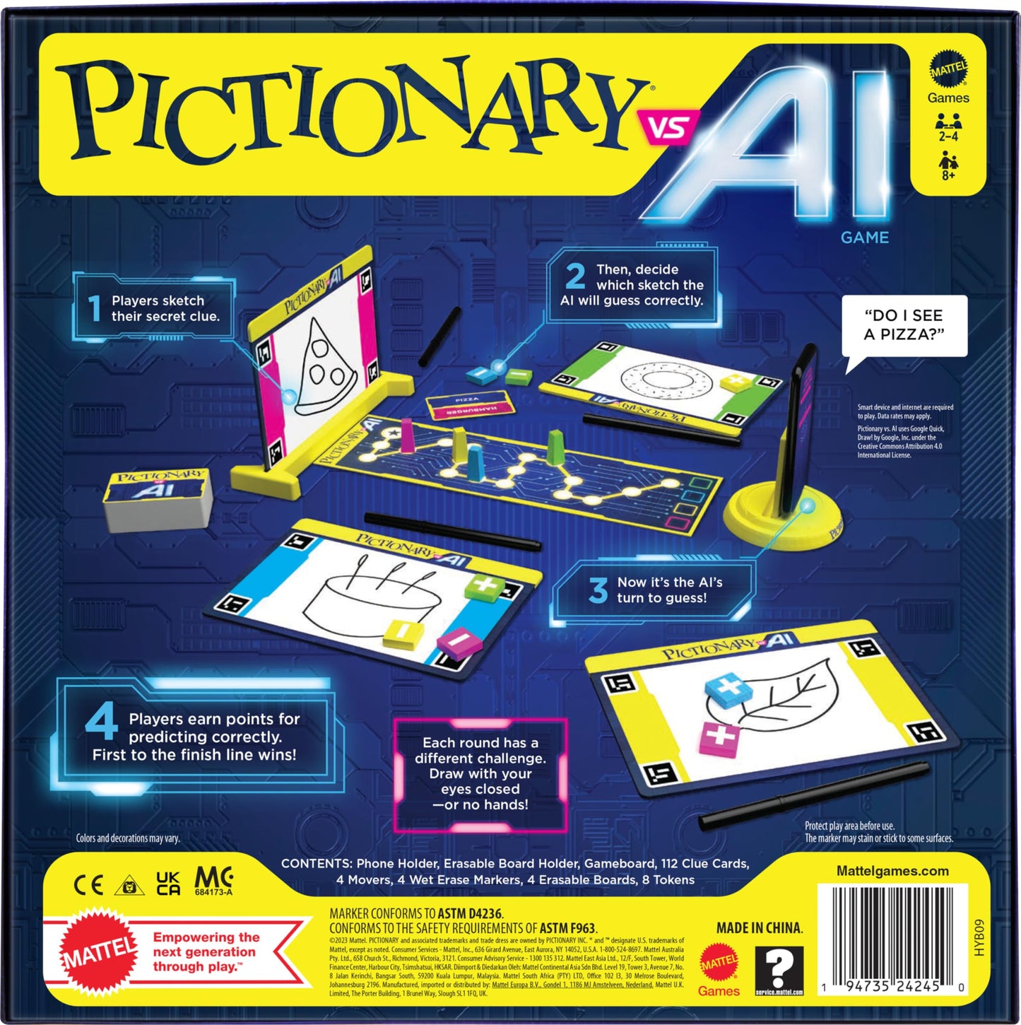 Mattel Games Pictionary Vs. AI: Family Draw & AI-Guessing Game for 2–4