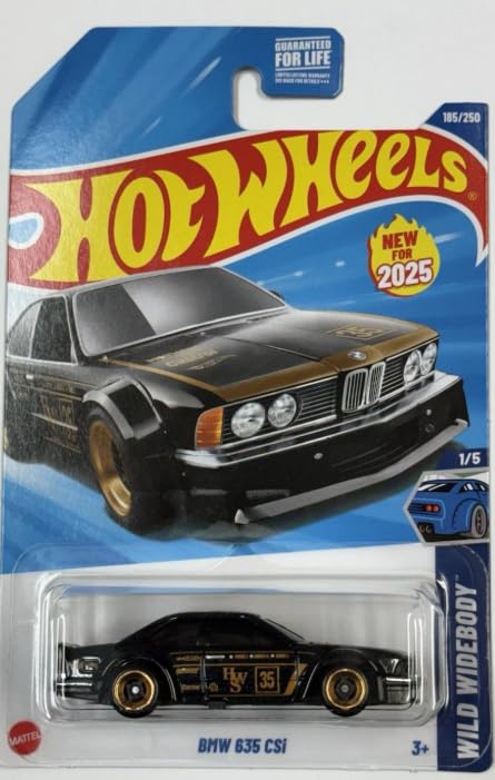 Hot Wheels BMW 635 CSi Black & Gold Diecast – 1:64, Wild Widebody | Mattel