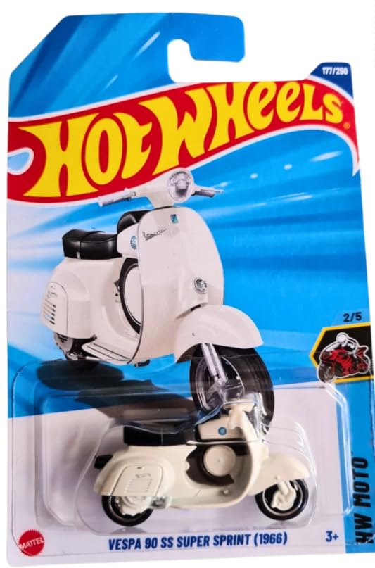 Mattel Hot Wheels Vespa 90 SS Super Sprint 1966 – 1:64 Diecast Car, HW Moto 2/5, 177/250