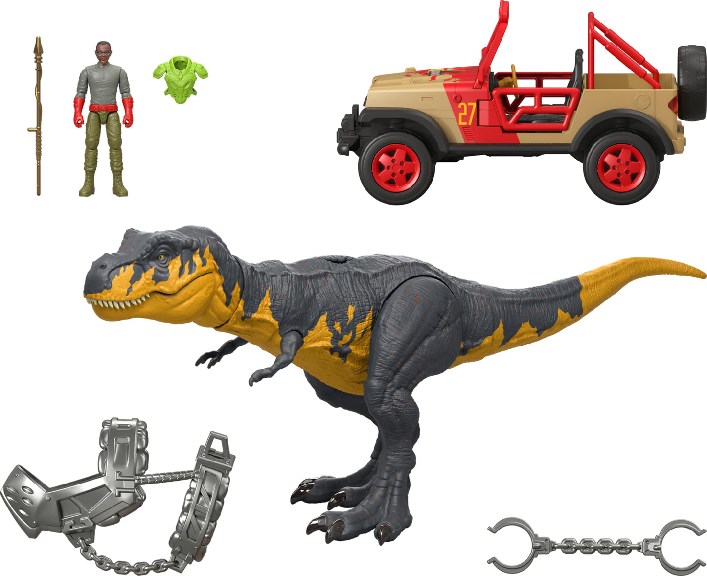 Mattel Jurassic Park '93 Classic Set: T. rex, Ray Arnold Figure & Vehicle
