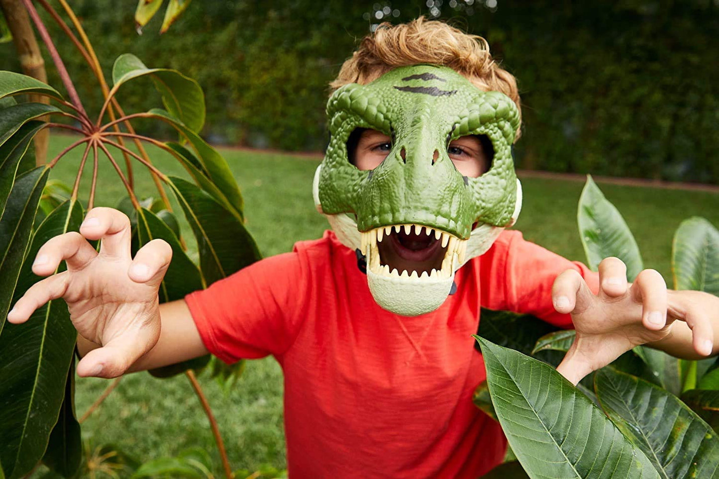Mattel Jurassic World Dinosaur Masks – Opening Jaw T-Rex & Velociraptor, Ages 4+