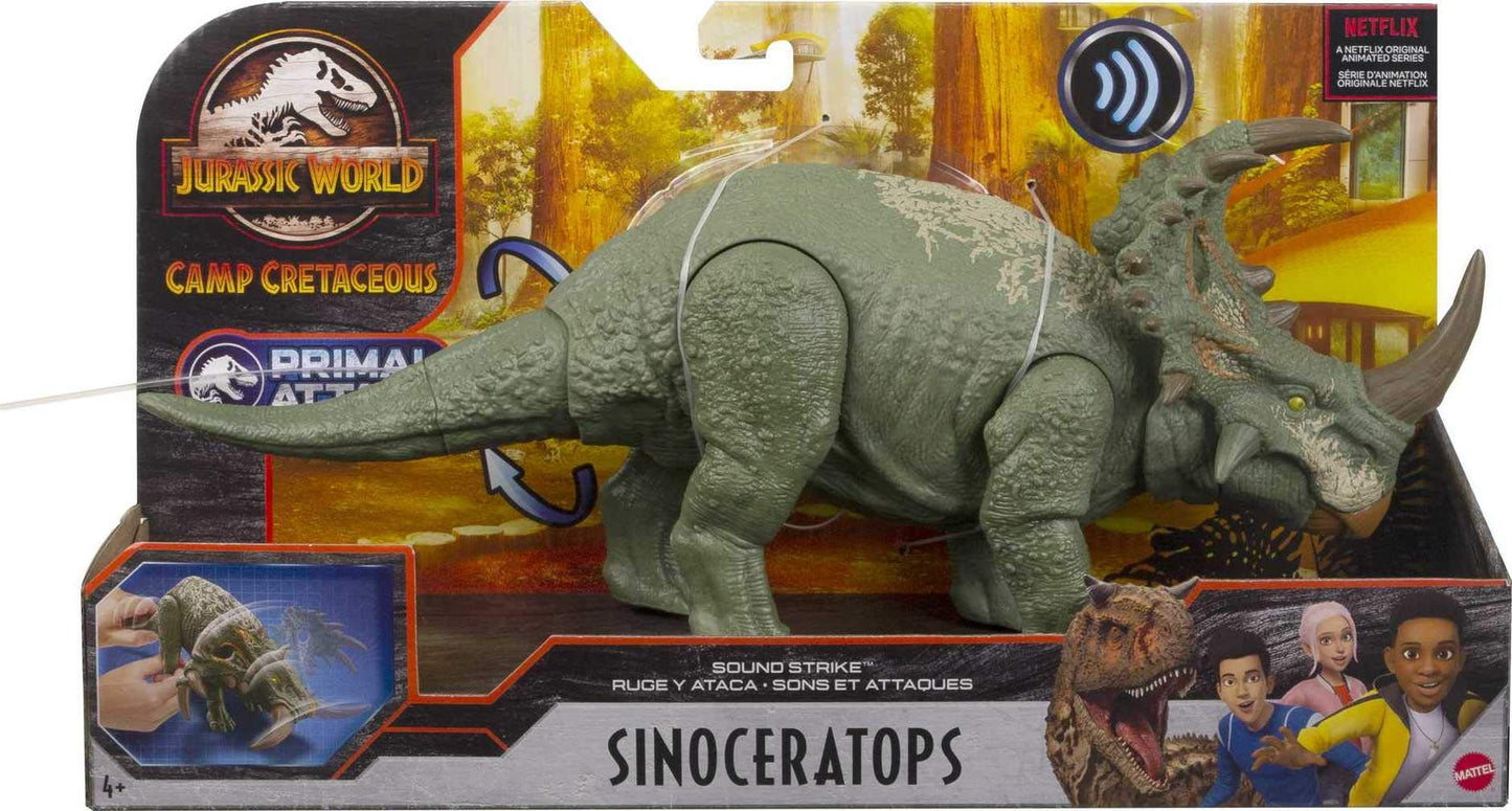 Jurassic World Sound Strike Dinosaur Figure — Primal Attack, Movable Joints, Realistic Sounds