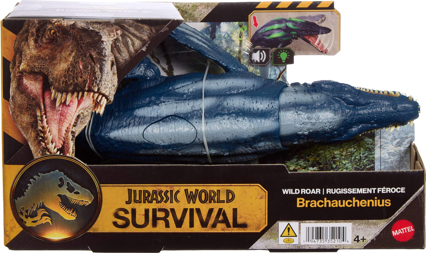 Mattel Jurassic World Wild Roar Brachauchenius Dino - Chomp Attack, Lights & Roar