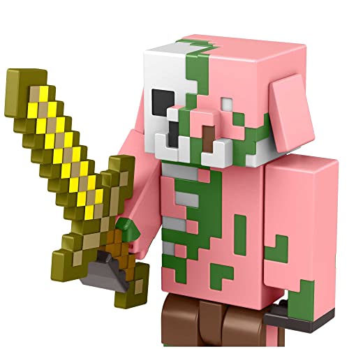 Mattel Minecraft Craft-A-Block Zombie Figure – Authentic Pixelated 3.25-Inch Action Toy for Builders